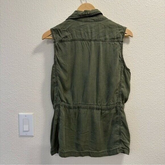 Lucky Brand Green Lyocell and Viscose Utility Vest Jacket Women’s Size Small - Picture 3 of 10